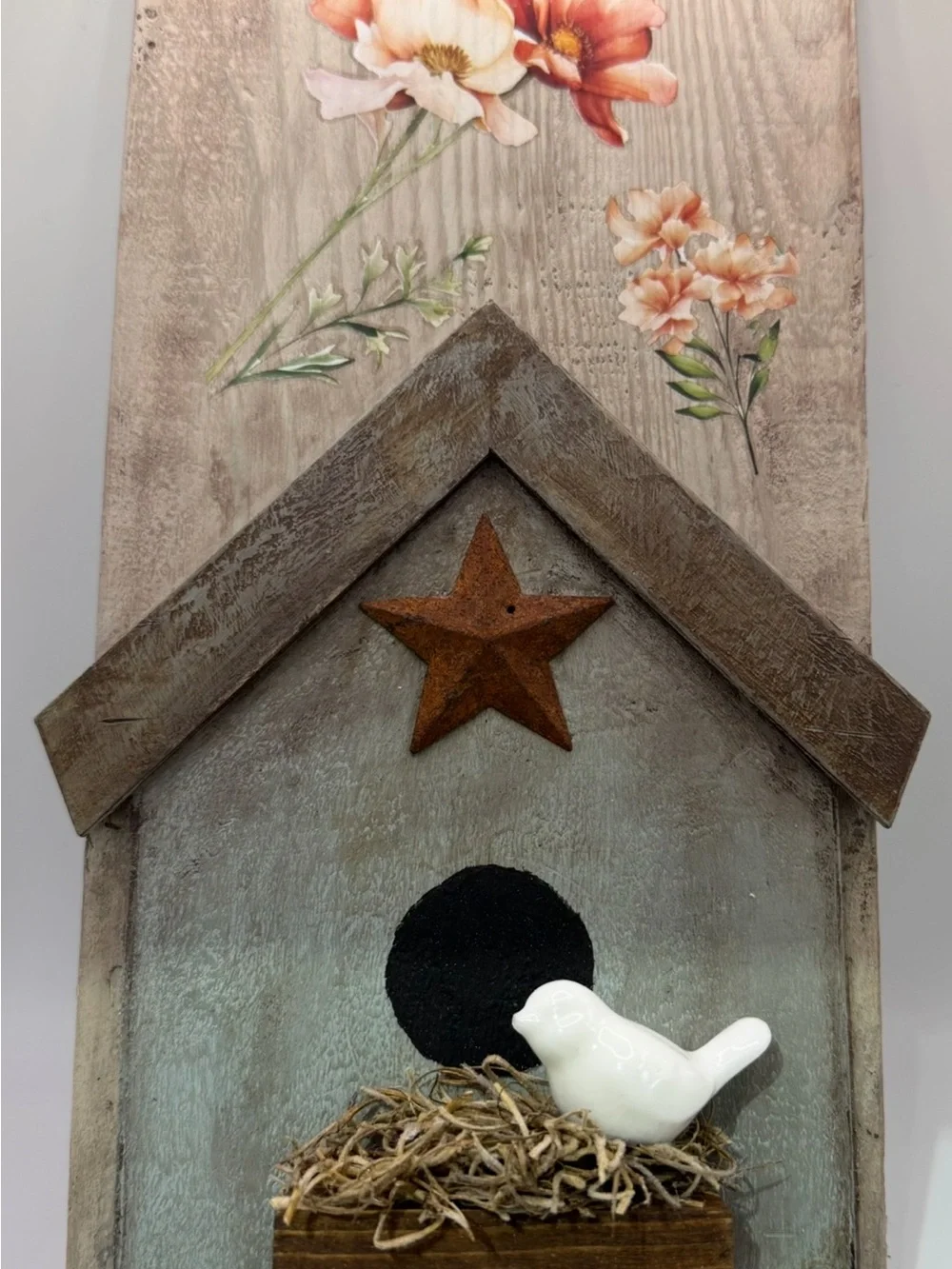 Handcrafted Farmhouse Birdhouse Wall Hanging